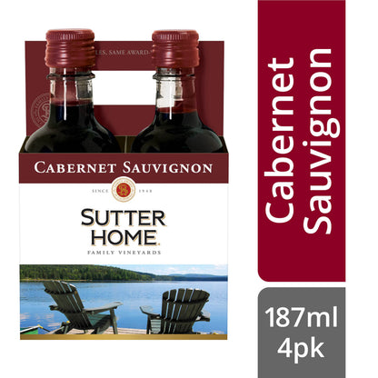 Sutter Home Cabernet Sauvignon Red Wine 187 Ml 4-pack