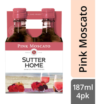 Sutter Home Pink Moscato Wine 187 Ml 4-pack