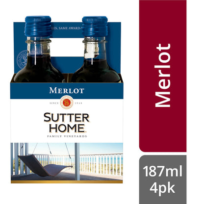 Sutter Home Merlot Red Wine 187 Ml 4-pack