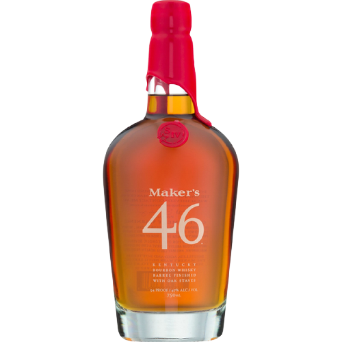 Makers Mark 46 Bourbon Whisky Barrel Finished W/oak Staves Gft Pk W/ Stopper Kentucky 750ml