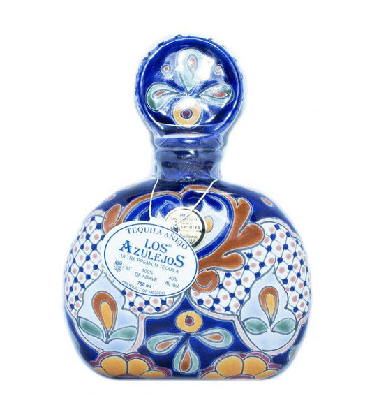 Los Azulejos Tequila Anejo Hand Painted 750ml