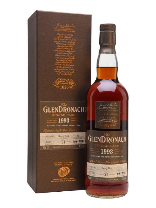 Glendronach Scotch Single Malt Single Cask 1993 Distilled Sherry Cask 103.6pf 24yr 750ml